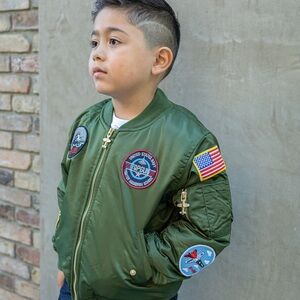 Sage Green Kids MA-1 Flight Jacket Boys size 6